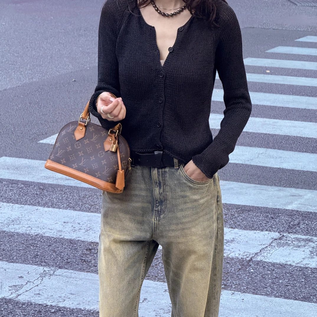 95新 LouisVuitton/路易威登 LV老花贝壳手拎斜挎包气质