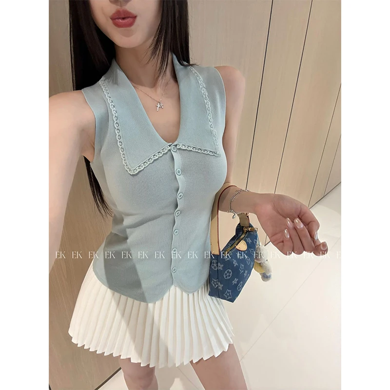 EK2025年法式韩版修身显瘦吊带背心女设计感小众辣妹上衣119