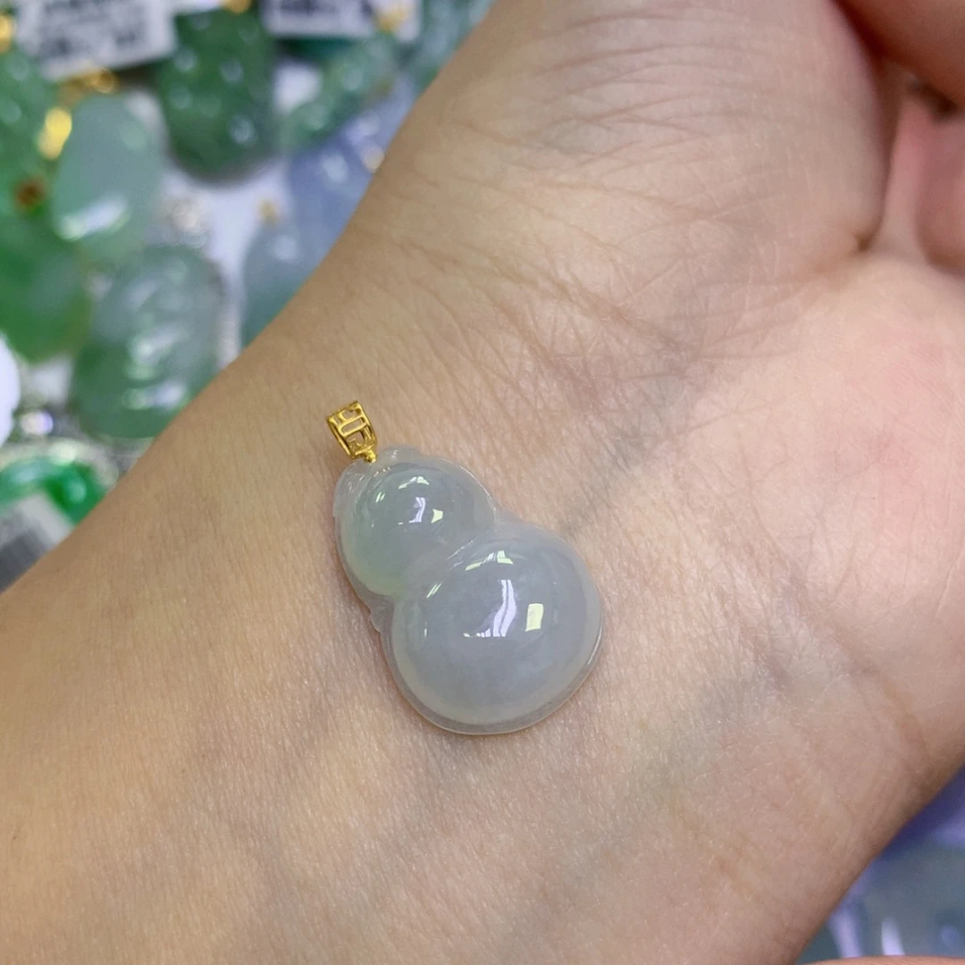 翡翠18K金镶嵌颈饰天然缅甸翡翠a货百元以上9元证书费自理