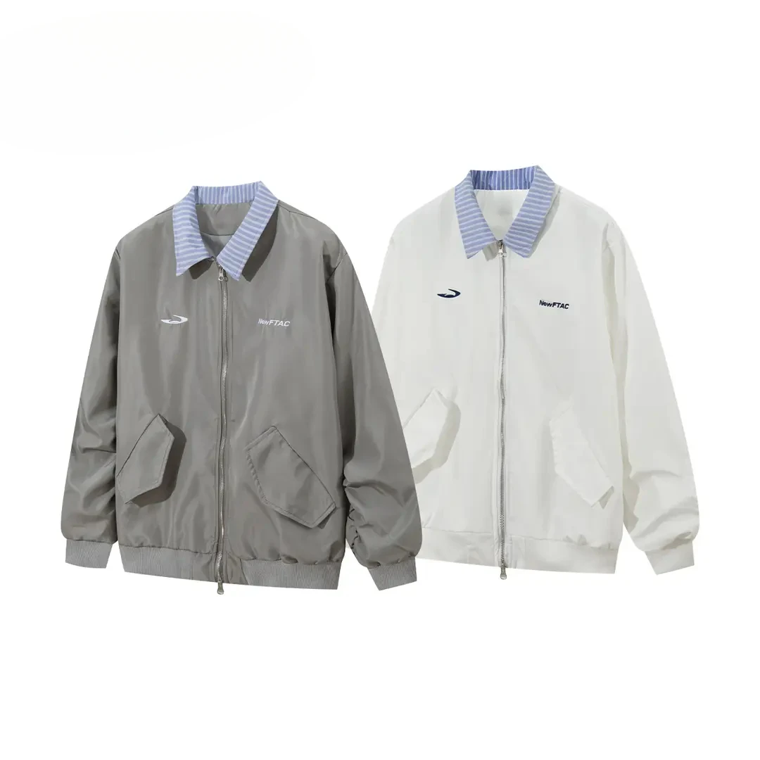 升级面料2025年秋季新款男女同款宽松百搭假两件拼接宽松夹克外套