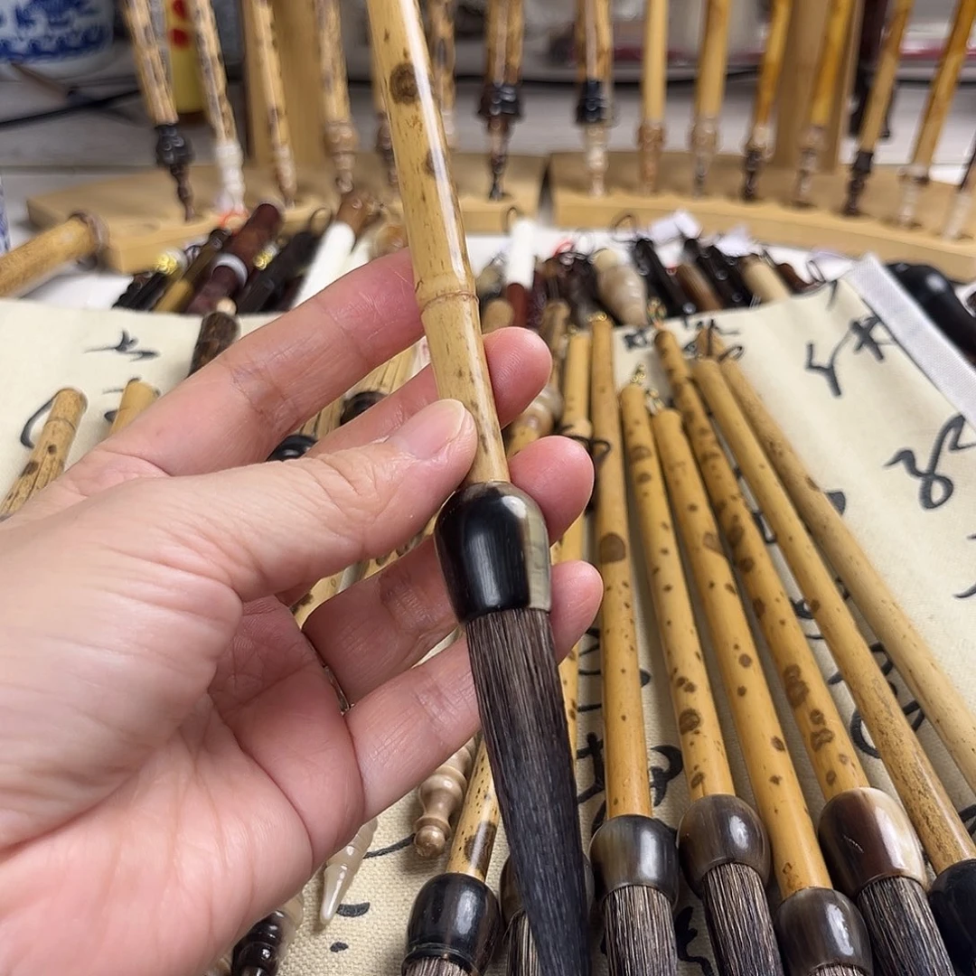 牛角斗湘妃竹灰尾长锋1支