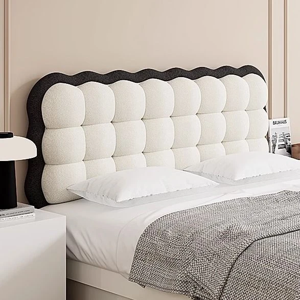 拼色小雪球床头靠垫榻榻米无床头软靠包2025年网红新款床头软包靠