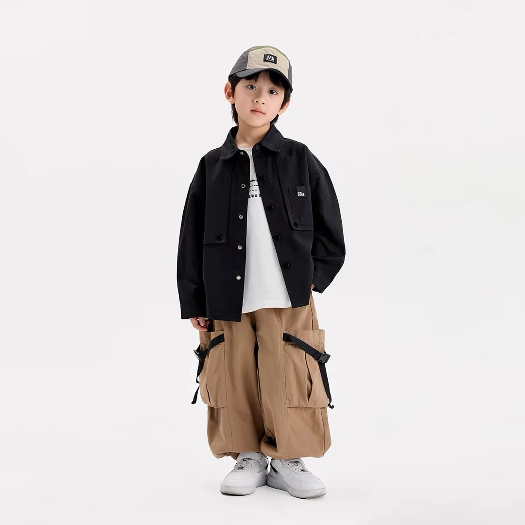 1889时尚潮流百搭洋气流行春秋 男女童黑色衬衣