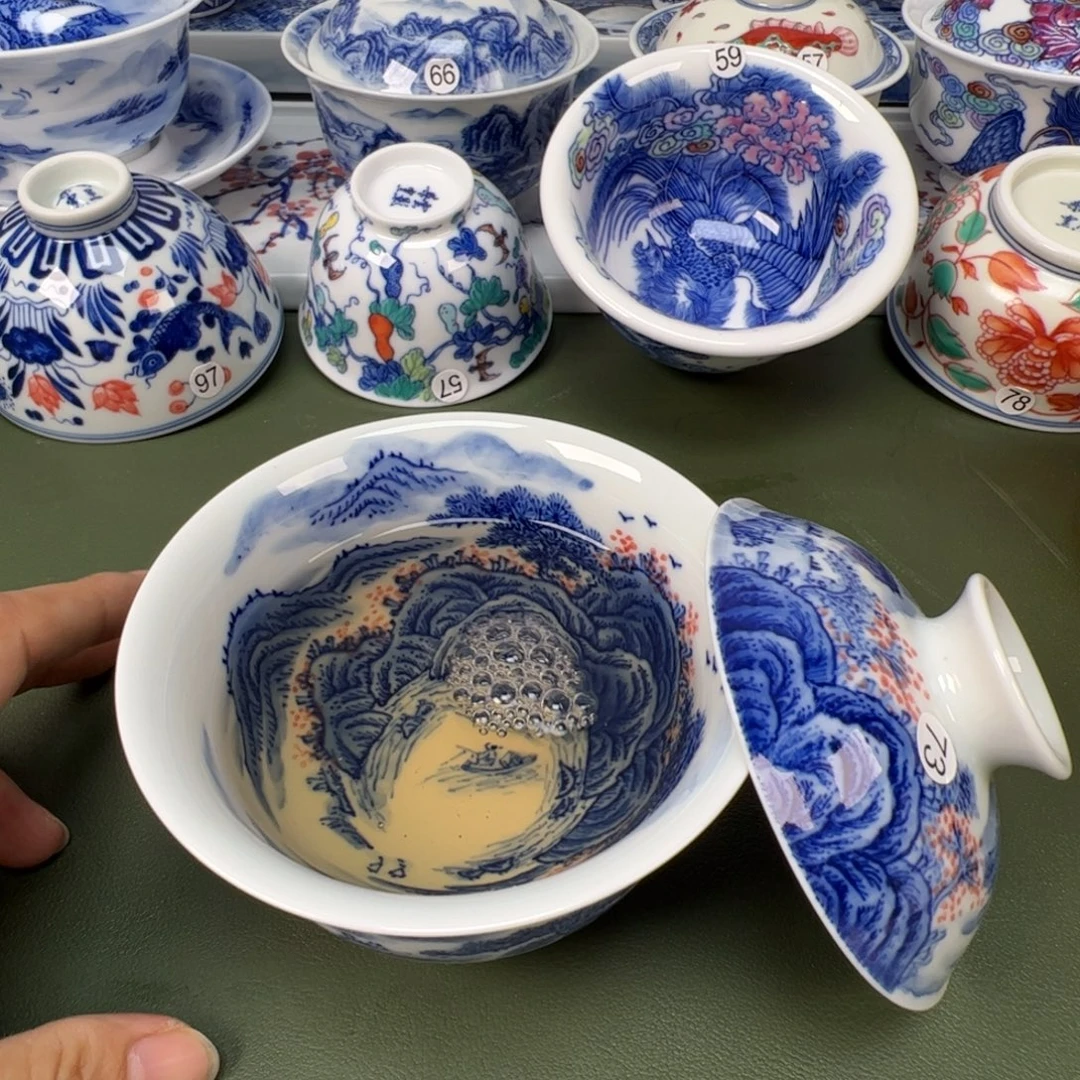 陶瓷景德镇纯手工纯手绘茶具木木73