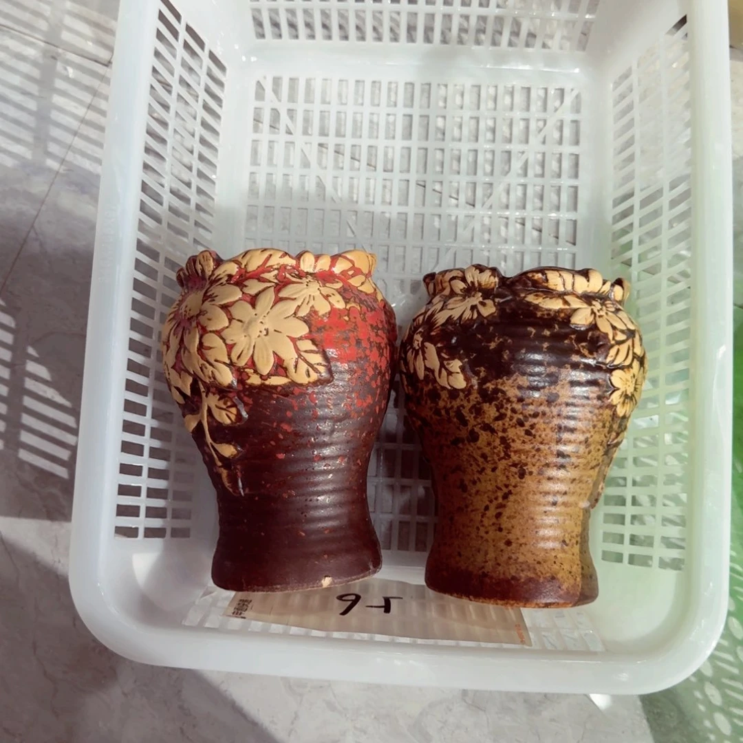 紫砂花盆粗陶绿醋