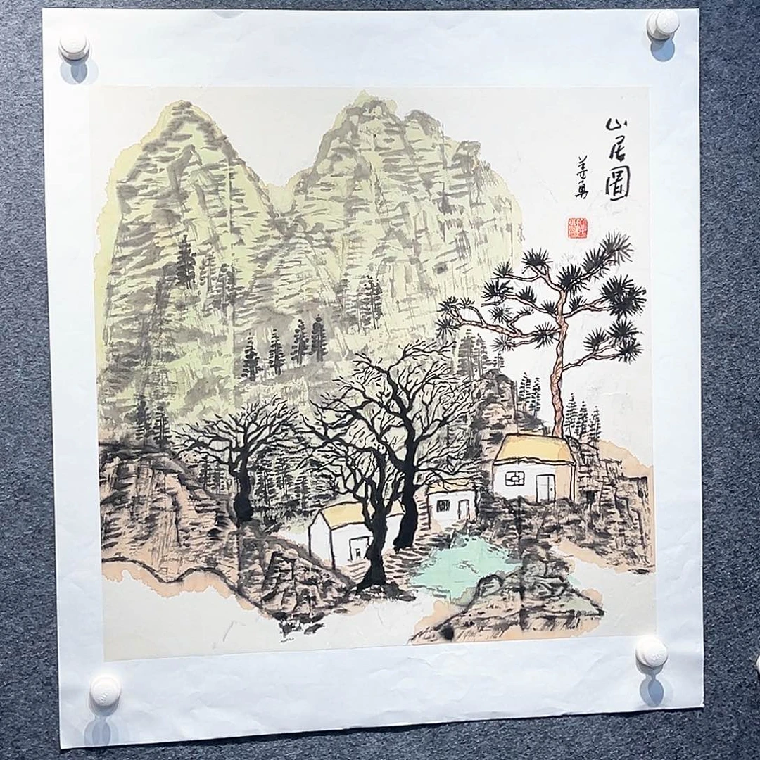 国画纯手绘画心原创