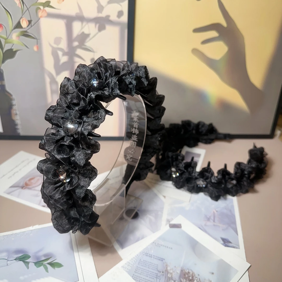 亚菲尔高颅顶镶钻带齿时尚百搭减龄气质简约网红发箍T0878