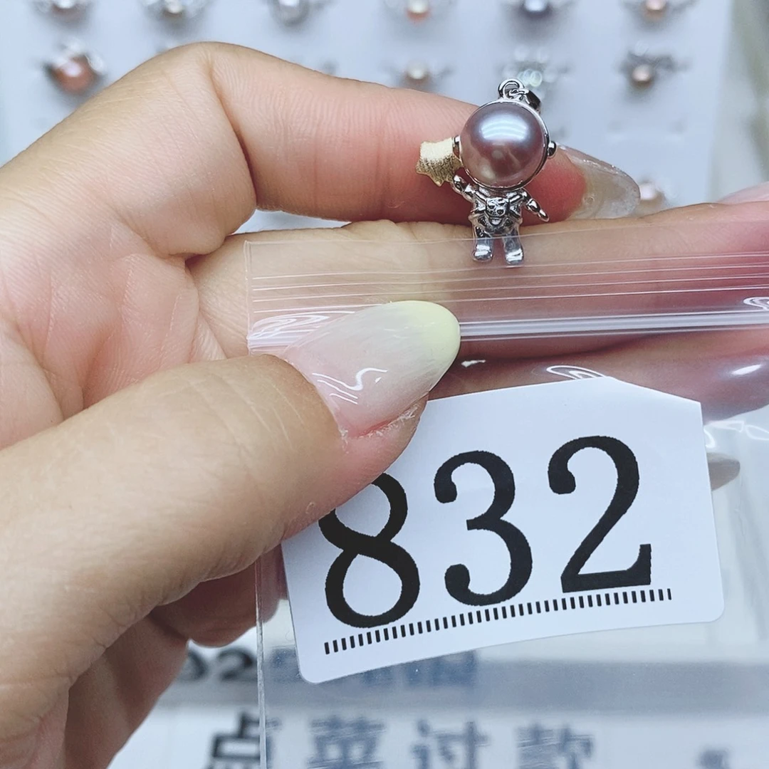 大***门戒指银S925镶嵌淡水珍珠832