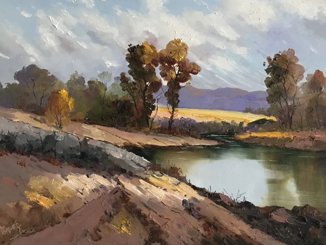 《静月胡风景》吕玉祥油画尺寸60*45