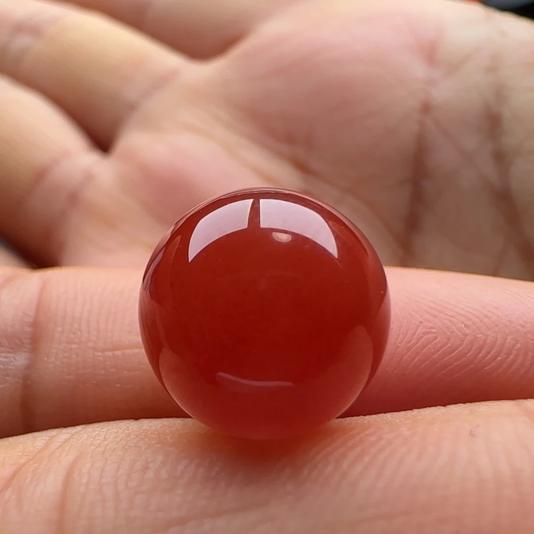 南红玛瑙未镶嵌圆珠12.5棉马牙