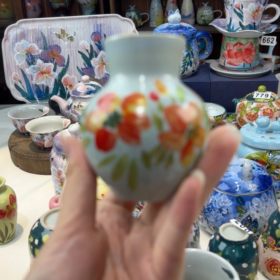 瓷片景德镇手绘高温釉下彩陶瓷茶具