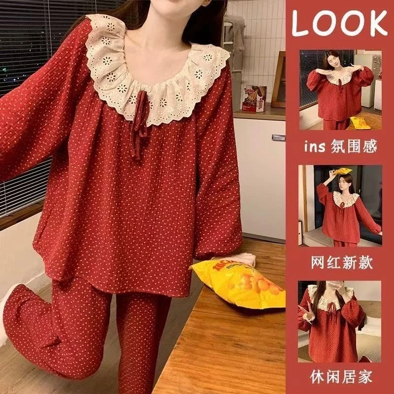 【超甜波点】2025款云朵棉女款春秋时尚宽松可外穿家居服88111套装