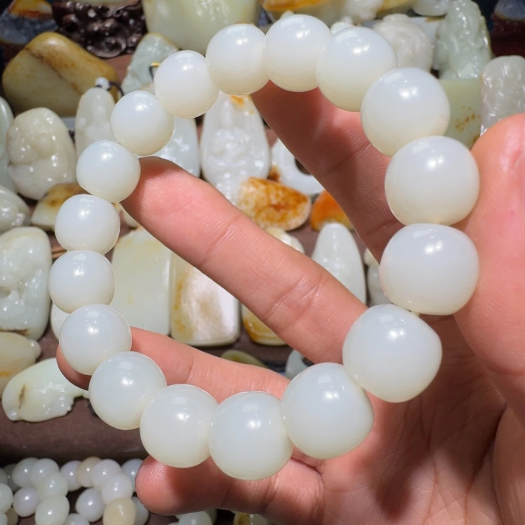 宁***一和田玉未镶嵌手串