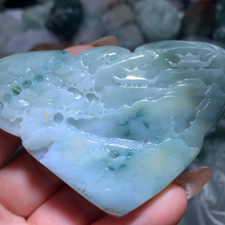 翡翠未镶嵌颈饰保真天然A货翡翠