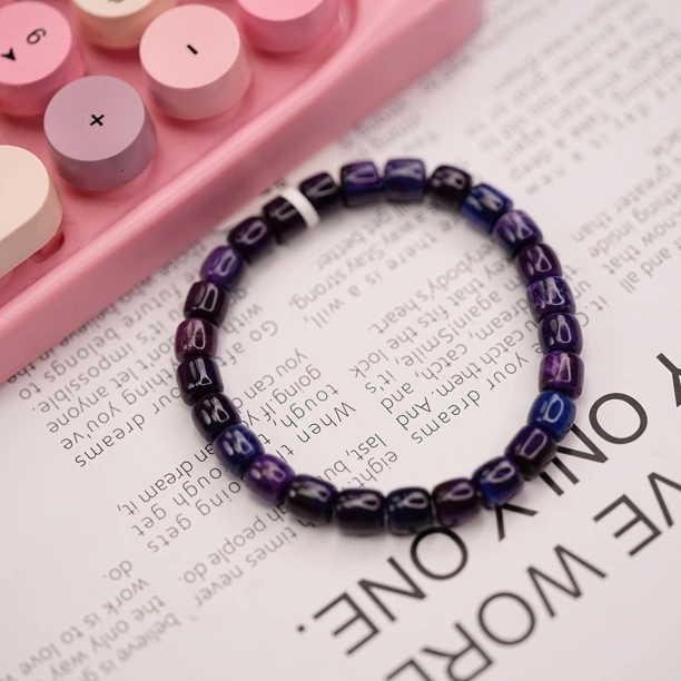 舒俱来S17400蓝紫手串桶珠