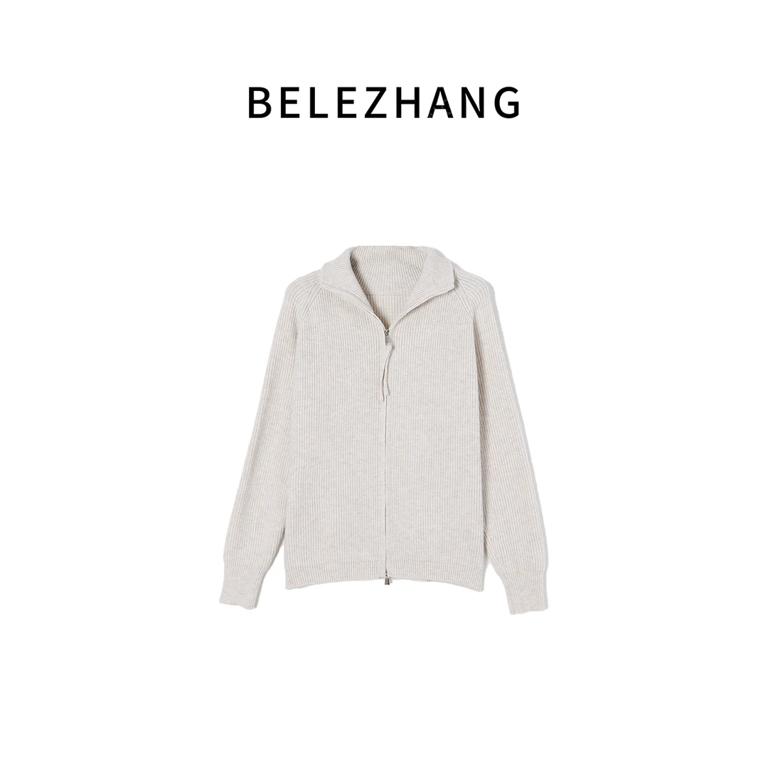 BELE ZHANG【慵懒风】半高领时尚百搭保暖拉链毛衣-1264