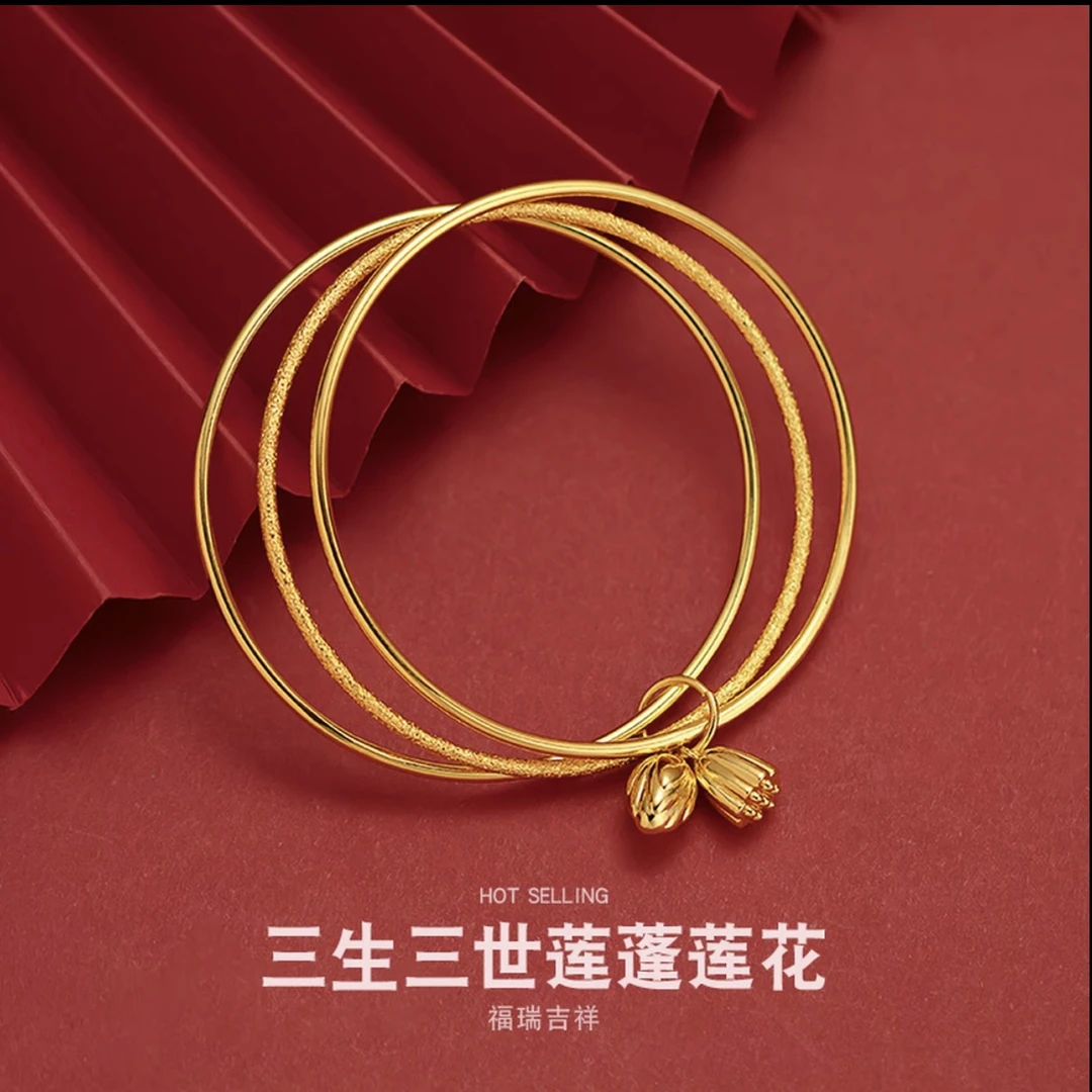 民族风国潮三生三世莲蓬莲花手镯女款时尚气质百搭