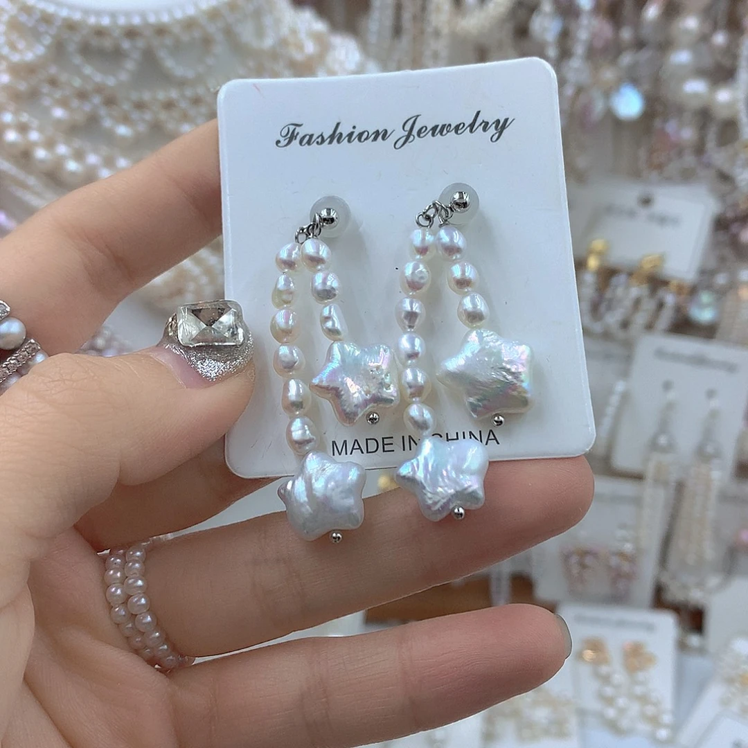 银S925镶嵌耳饰淡水珍珠