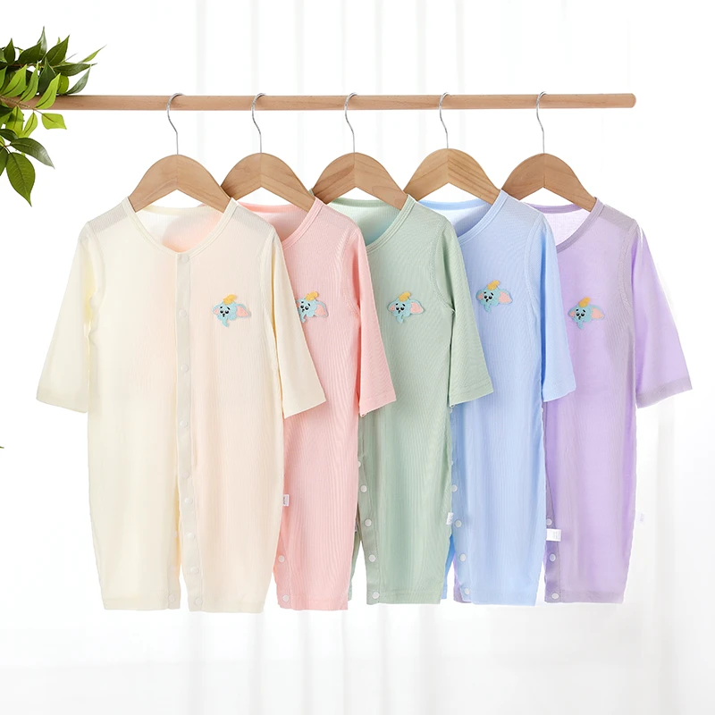 【莫代尔】夏季婴儿九分袖空调服薄款新生儿衣服夏天宝宝哈衣爬服