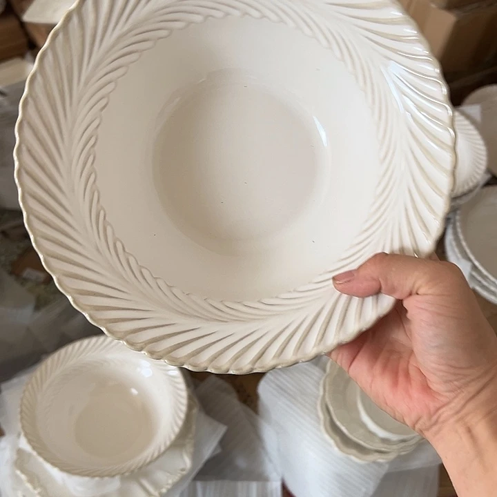 瓷片默认瑕疵商品2个汤盆