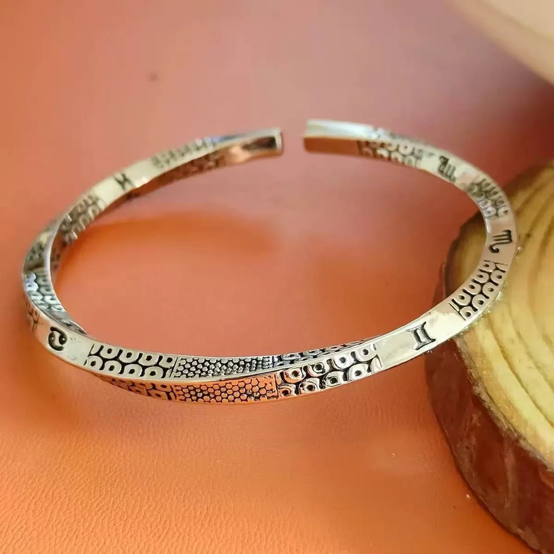 足银手链 A54莫比乌斯复古手镯开口款