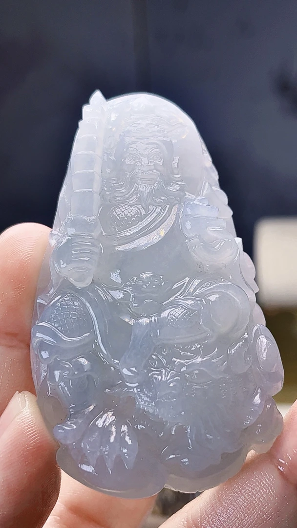 【藏盛好物】天然缅甸翡翠起冰胶赵公明毛货买断需抛光尺寸72-42-16