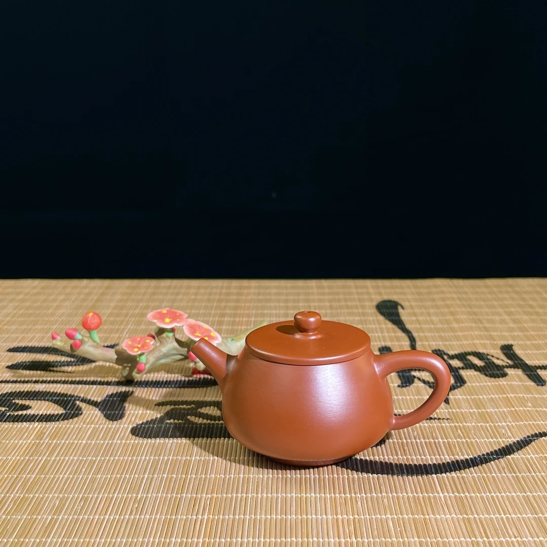 100c石瓢壶潮州原矿朱泥全手工拉胚大口泡茶神器家用手工茶壶