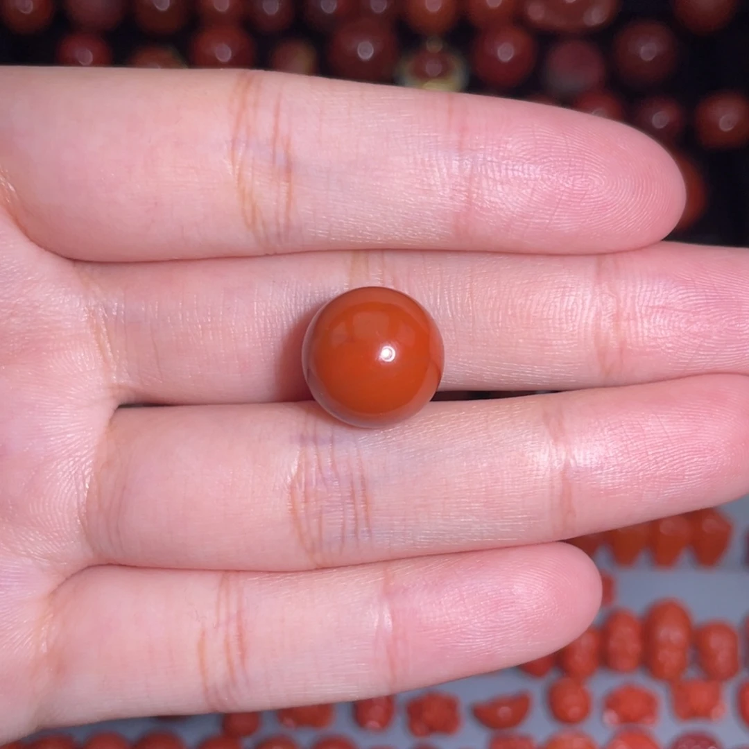 南红玛瑙未镶嵌瓦西圆珠13mm+