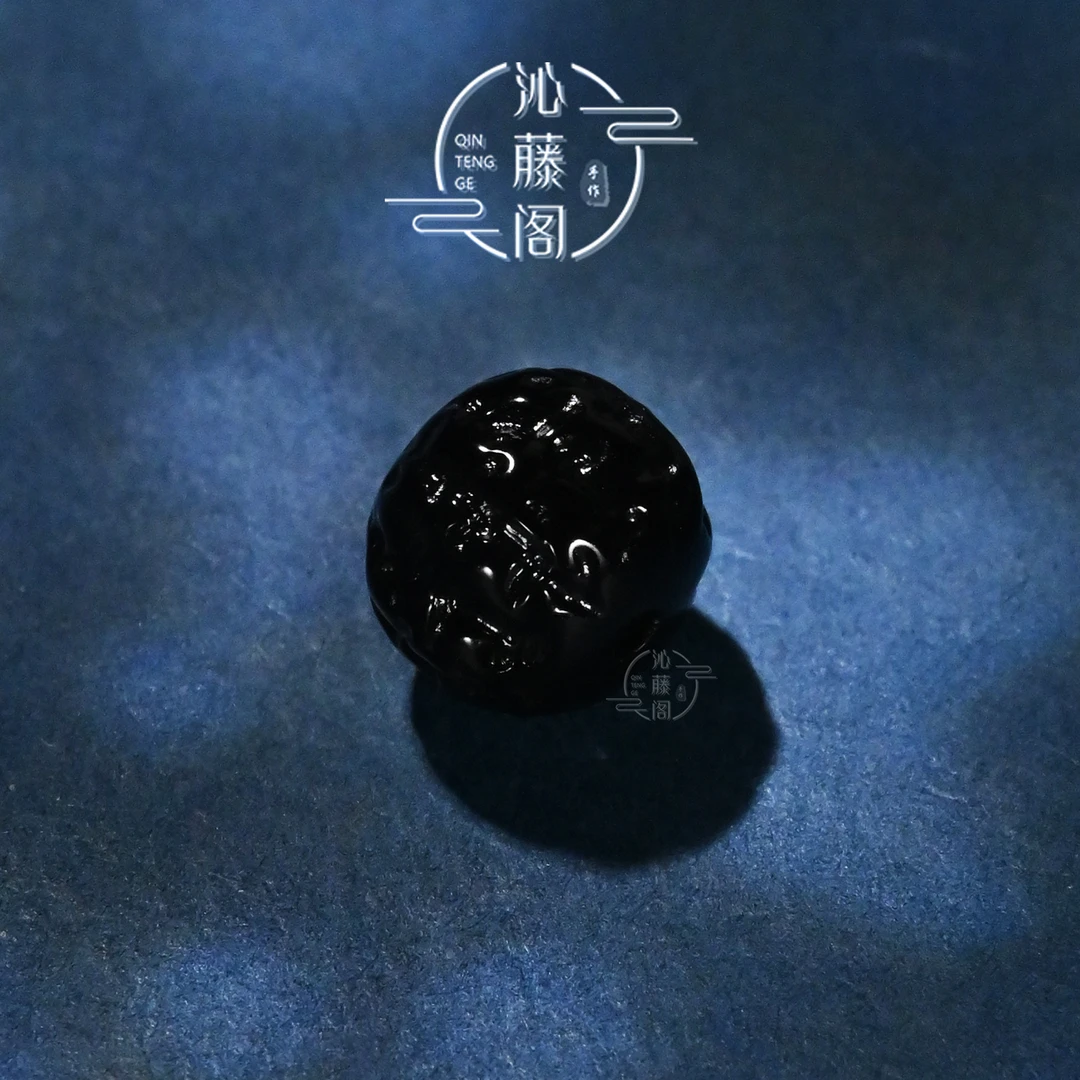 8/10/12MM黑玛瑙小金刚文玩配珠星月椰蒂手串配饰腰珠单珠散珠子