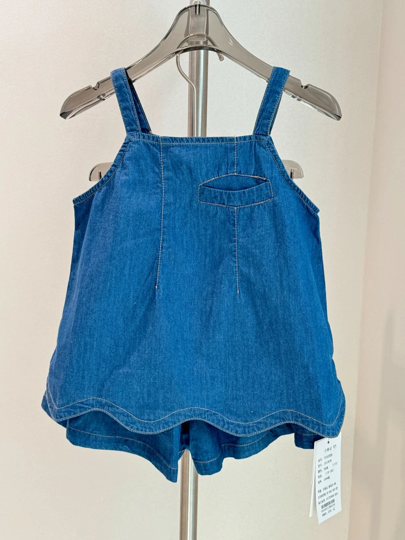 【恩姐定制】C夏季童装女童休闲立体牛仔套装ENCK1828