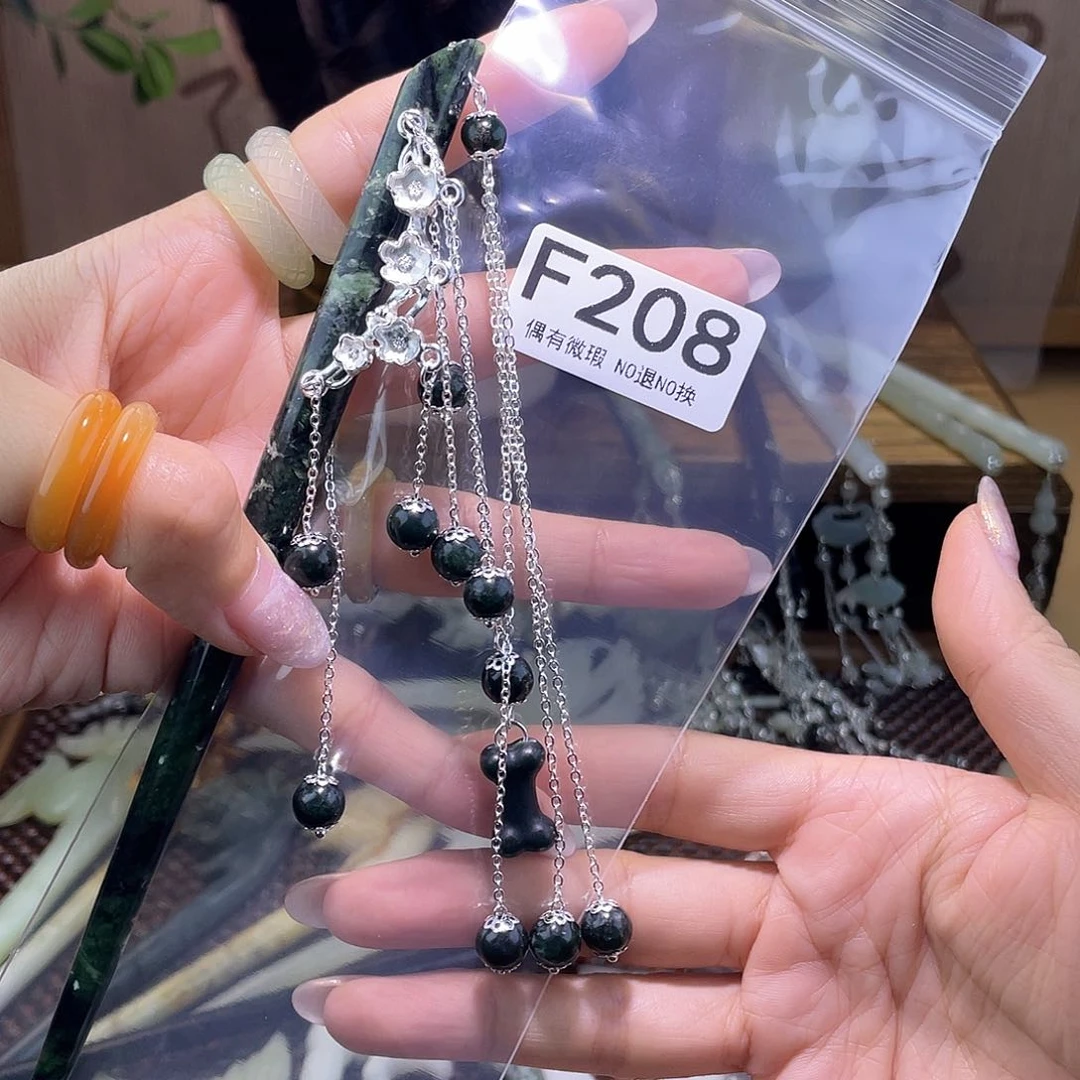 蛇纹石玉发饰合金班*班