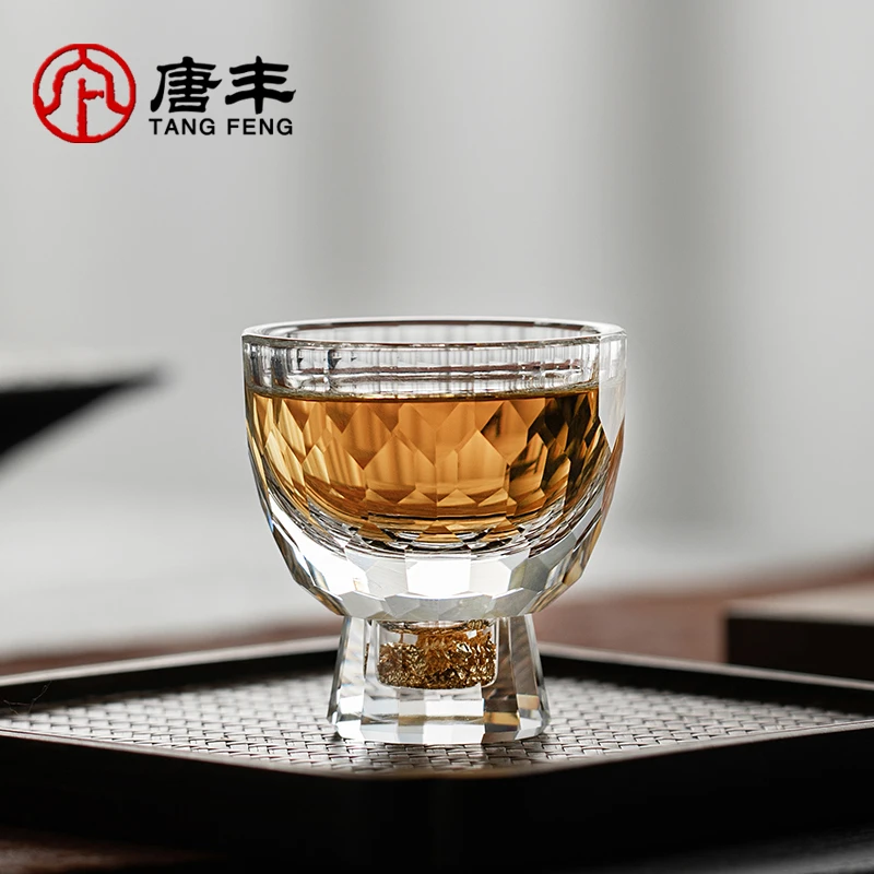 唐丰精致玻璃杯家用办公室耐高温高档喝茶杯子单只装白酒品茗杯