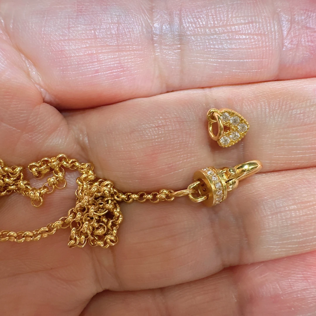 999足金镶嵌款项链配饰