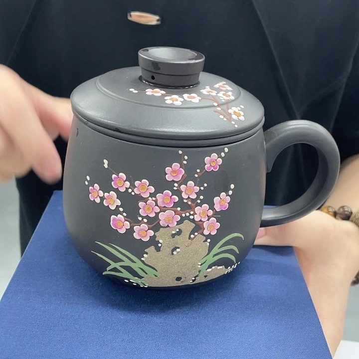 茶杯紫砂石黄幻彩太湖石大容量三件套