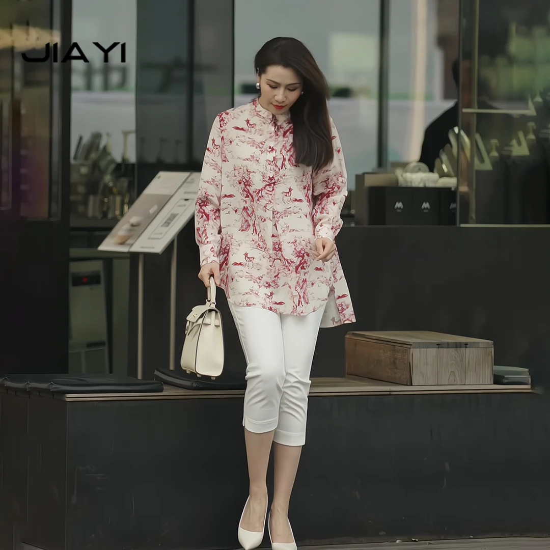 【嘉一】休闲时尚不规则款桑蚕丝小衫 JYX-2025ES-008-1