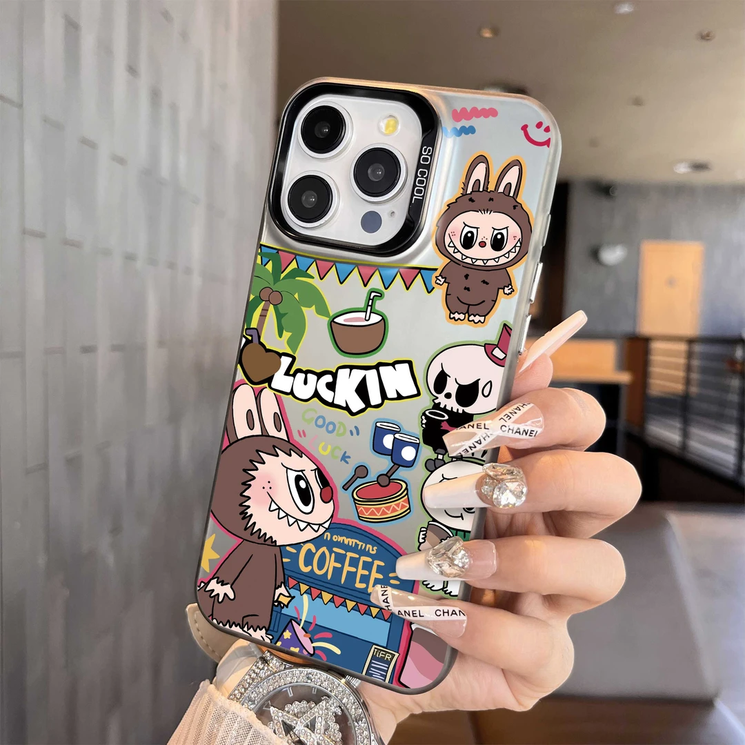 拉布布适用于苹果16promax手机壳iPhone15高级14pro可爱13/12彩银