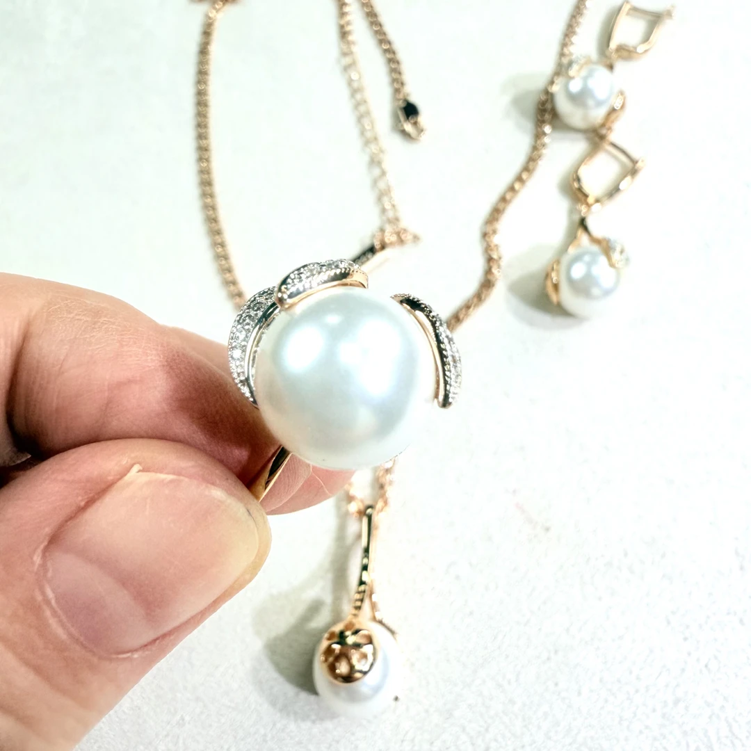 纯铜仿珍珠项链 新款روسىيە 585جىڭ مەرۋايىت بىرتو