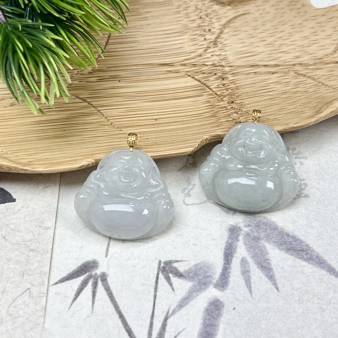 YD170翡翠佛公吊坠18k金镶26*25*6mm+（不附带证书）多样性发其一