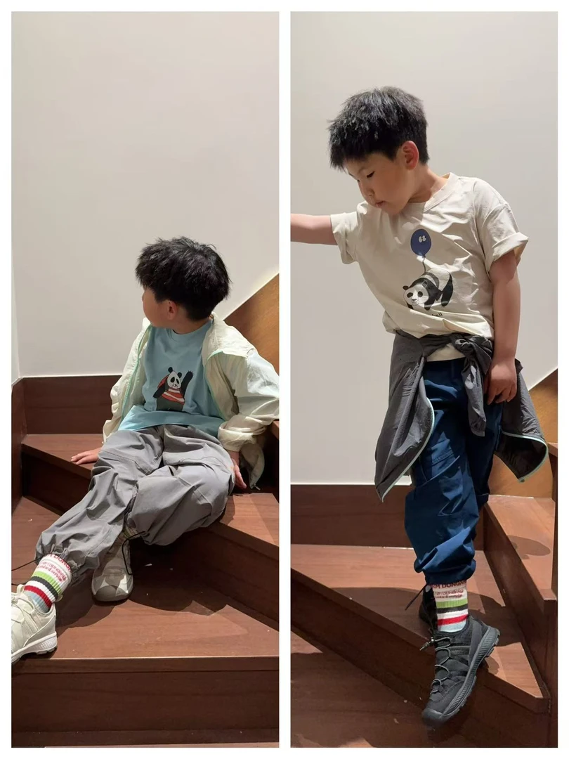 「LIUYI」儿童夏季亲子卡通印花速干易去污大弹力短袖T恤 2557