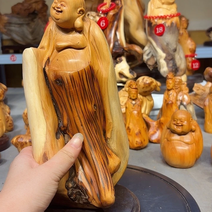 柏木太行崖柏弥勒佛