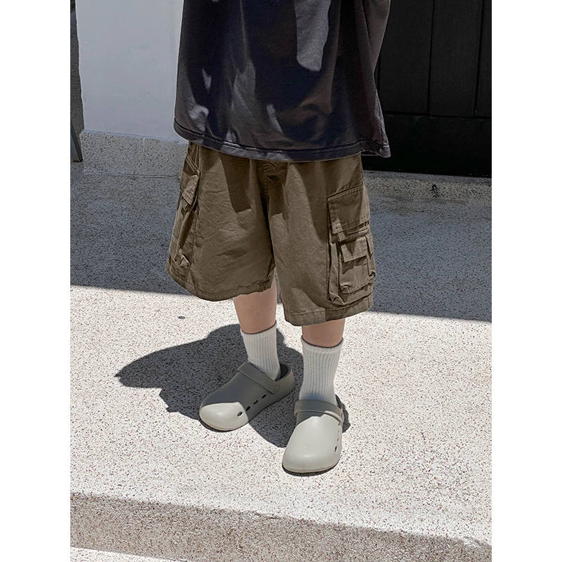 【现货】略略童装儿童春秋松紧腰口袋工装短裤251KZ3218