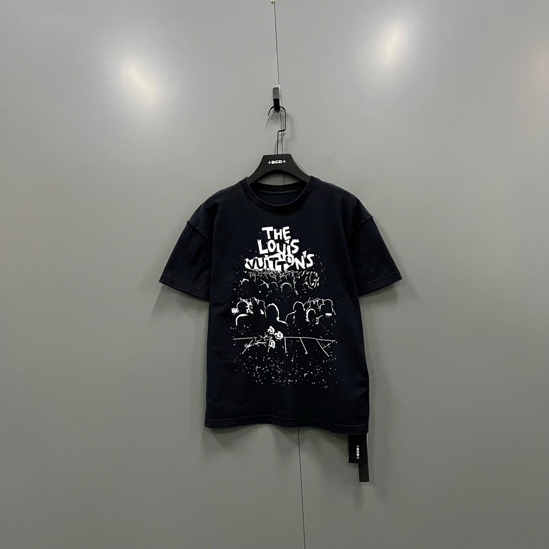 95新 LouisVuitton/路易威登 楠1 黑色音乐会短袖 207447 无领