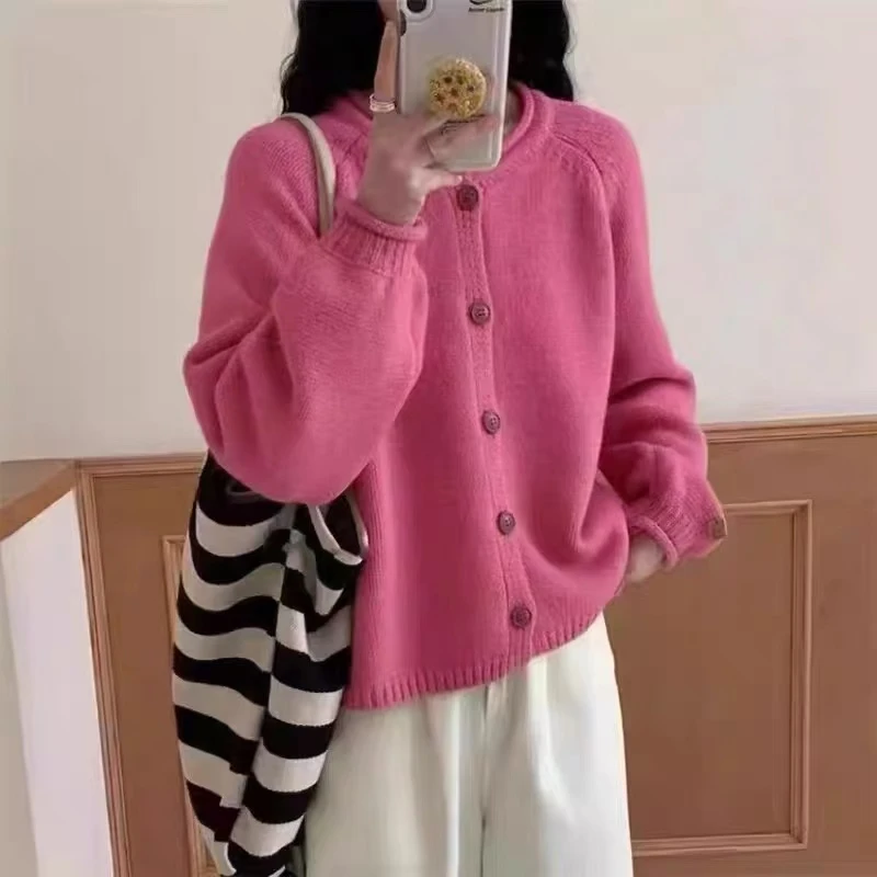 2025秋冬新款常规毛针织衫宽松毛衣少女风时尚针织开衫韩版上衣