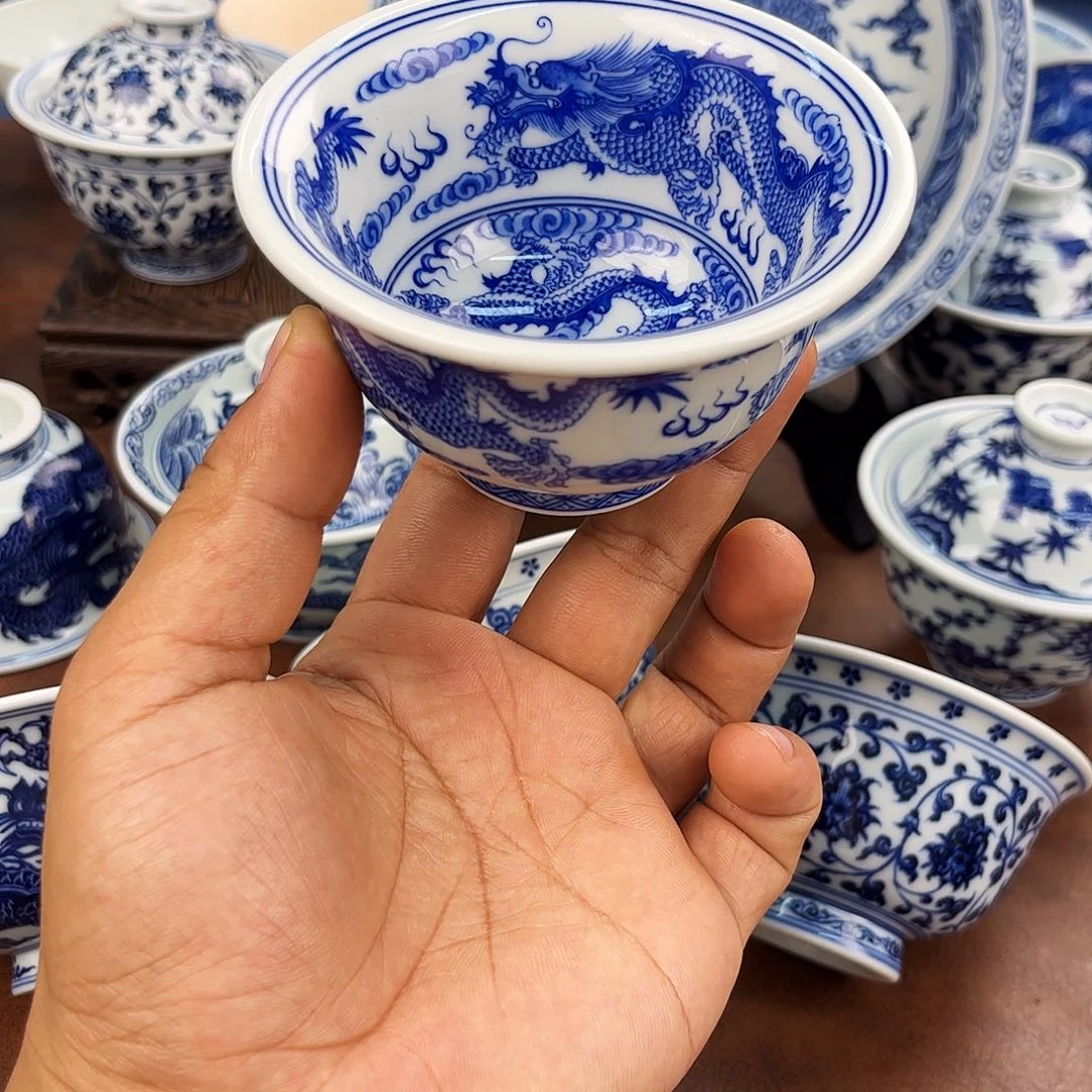 摆件五龙压手满绘