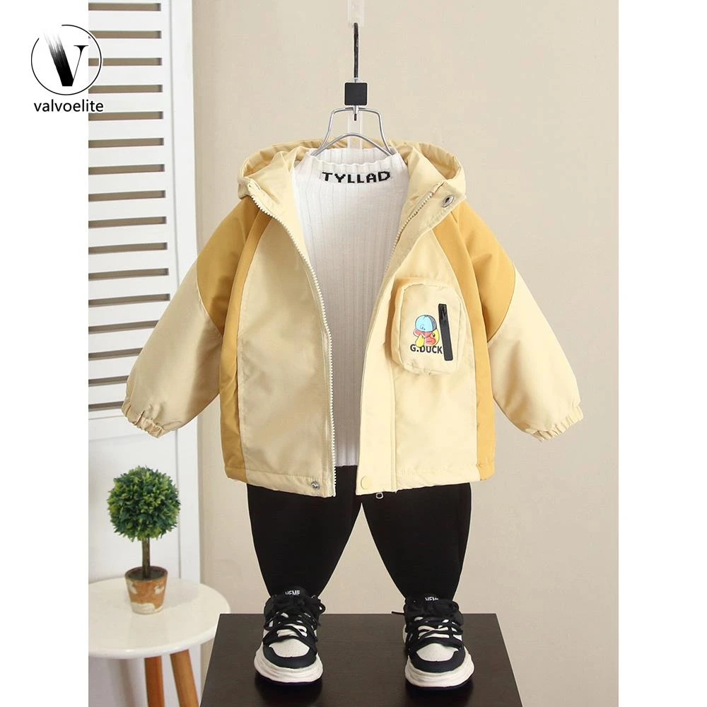 VALVOELITE男童外套秋冬款宝宝夹二棉冲锋衣2025新款装加厚派克服