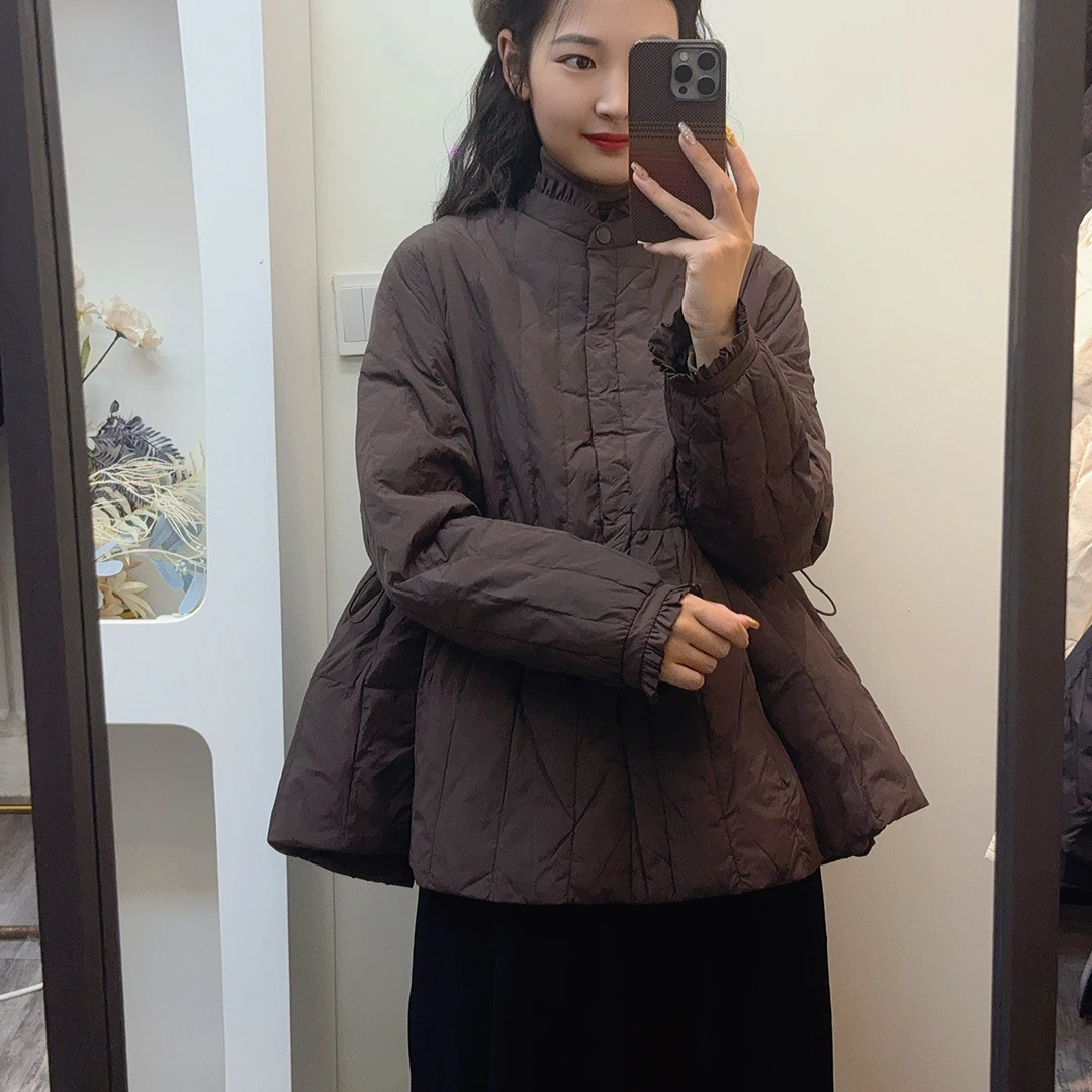 【赢利】冬季新款高定新中式时尚收腰裙摆女士羽绒服 5150