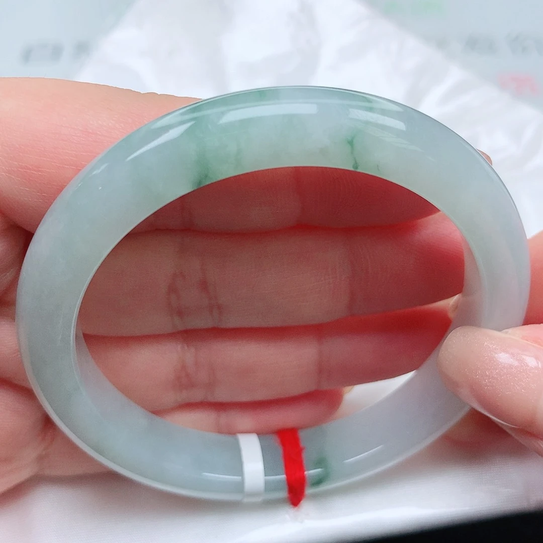 翡翠手镯未镶嵌冰胶飘花25