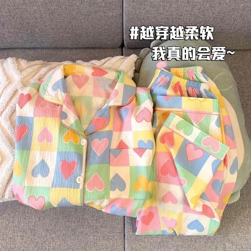 儿童睡衣女童春秋季卡通新款长裤长袖套装网红女宝宝云朵棉家居服