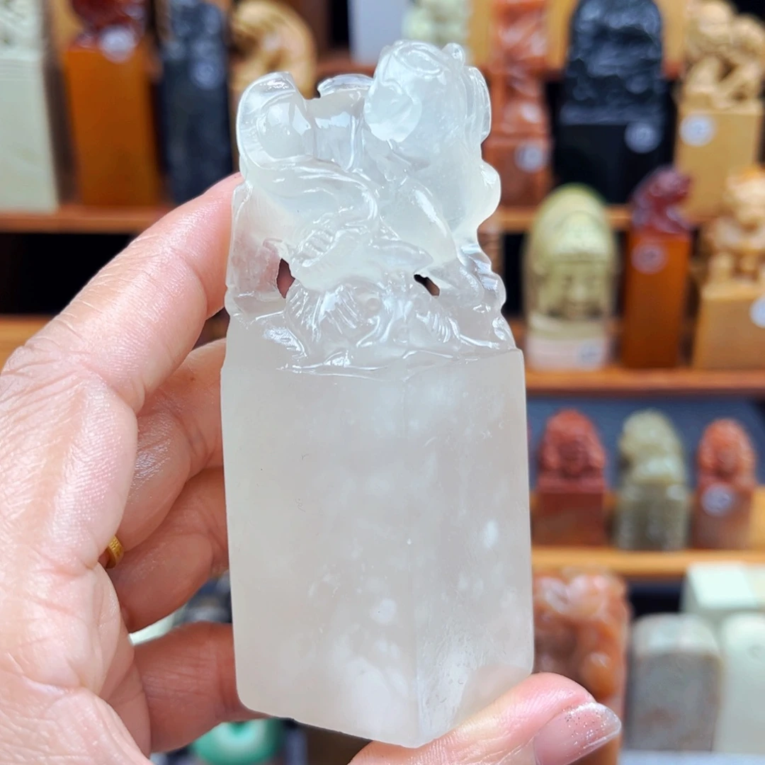 寿山石印石白*兰闪购商品福利款微瑕3*3