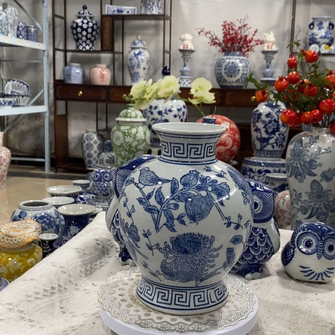 【闪购商品】摆件桌面石榴花瓶摆件……